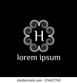 H letter vector logo template (sign, symbol, emblem, ornament)