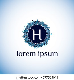 H letter vector logo template (sign, symbol, emblem, ornament)
