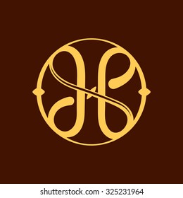 H letter in vintage circle. Vector repair design template elements for your application or corporate identity.