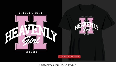 H letter vintage college typography pink girl calligraphy word. Vector illustration design for fashion graphics, t shirt prints.