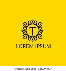 H letter vintage floral logo template (sign, symbol)