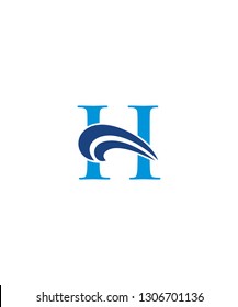 H Letter With Wave Logo Icon 001