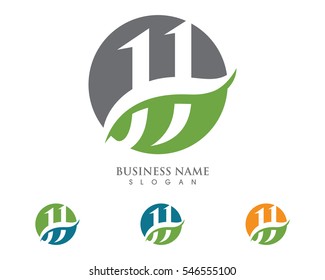 H letter wave Logo Template vector illustration