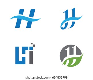 H letter with wave Logo Template vector illustration