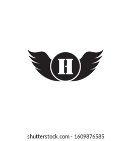 H Letter wing logo business template vector icon