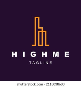 H lettering building business vector logo template 