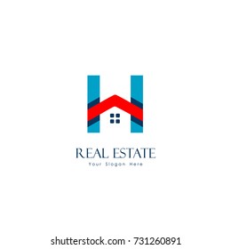 H lettering real estate logo