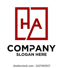 H Grabado con plantilla de vector de diseño cuadrado