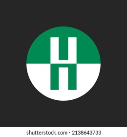 Ilustración vectorial del logotipo H Lettermark. Diseño del logotipo de la marca icónica de texto H.