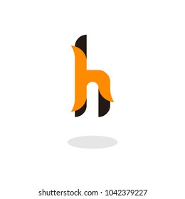 H Letters Icons With Fire Template. Orange Letter Logo Template. Modern Technology Logo Design.