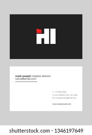 H I letters Joint logo icon with business card vector template.