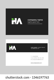 H A letters Joint logo icon with business card vector template.
