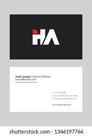 H A letters Joint logo icon with business card vector template.