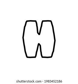 H line icon. Simple style hotel company poster background symbol. Logo design element. T-shirt printing. Vector for sticker.
