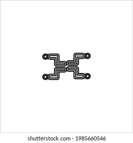 Das Symbol der Linie H. Einfaches Firmenlogo für Poster-Hintergrund. Logo-Design-Element. T-Shirt-Druck. Vektorgrafik für Aufkleber.