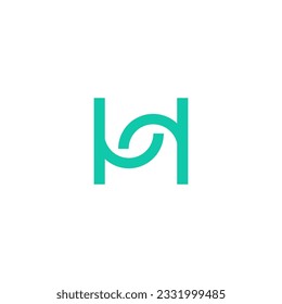 H Line Logo Design. H logo Connection