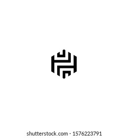 H Line Logo Design Vector Template