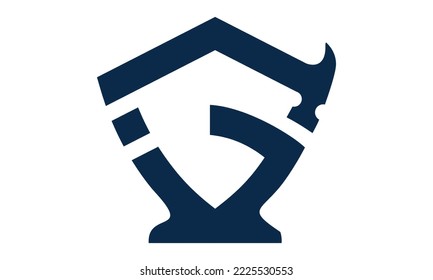 H logo with anvil and hammer