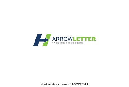 H logo business for branding company. arrow template vector illustration for your brand.