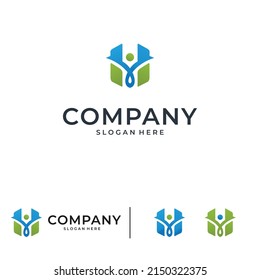 h logo charity premium vector