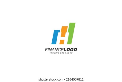 H logo chart for company. business template vector illustration for your brand.