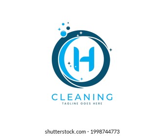 Logotipo H para el servicio de limpieza. Ilustración vectorial