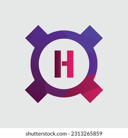 H logo Colorful Vector Design. Icon Concept. Abstract modern