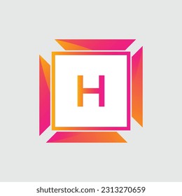 H Logo Farbiges Vektordesign. Symbolkonzept. Abstrakte moderne