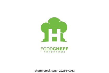 H logo COOKING for branding company. RESTAURANT template vector illustration for your brand.