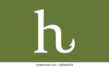 h logo in creative minimalist style. Vector illustration for h in hook form