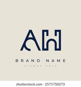 A and H logo design. AH abstract Letters Logo Monogram. This logo design is the process of creating a visual symbol that represents a brand, company, or individual.