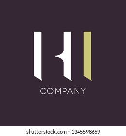 H I logo design for company. Monogram