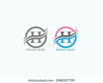 H logo design Free vector