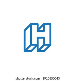 H logo design with geometry