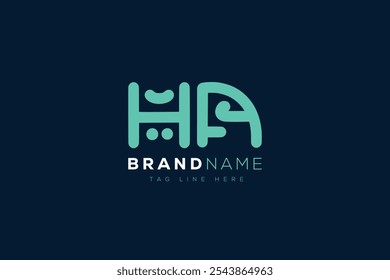 H und A Logo Design. HA abstrakte Buchstaben Logo-Monogramm. Dieses Logo-Design ist der Prozess der Erstellung eines visuellen Symbols, das eine Marke, ein Unternehmen oder eine Einzelperson repräsentiert.