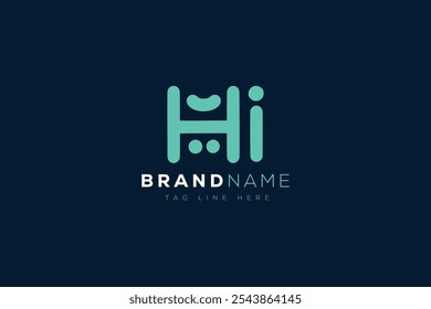 Diseño del logo de H and I. HI Cartas abstractas Logo Monograma. Este diseño de logotipo es el proceso de crear un símbolo visual que representa una marca, empresa o individuo.