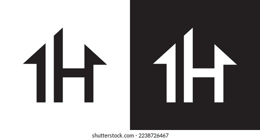 H logo design is intended for construction, building, real estate, home, and property. An awesome trendy and minimal H home logo design template with White and Black colors.