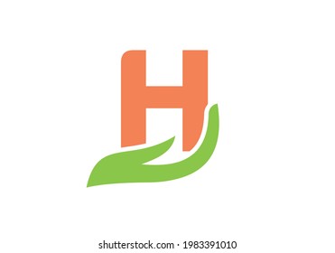 Diseño del logotipo H. Logo de la letra H con concepto de mano. 