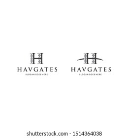 H Logo design with letter H as initial, ready for your business company, architecture company