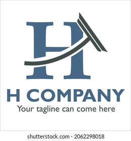 H logo design on Cleaning and Maintenance theme