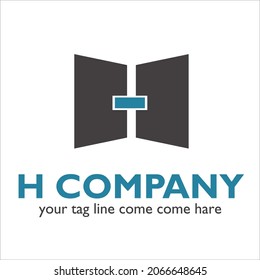 Diseño del logotipo H sobre el tema inmobiliario y hipotecario