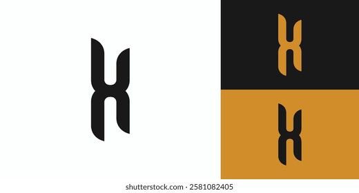 H logo design is simple and elegant with black and gold accents