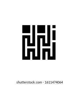 H logo design simple modern template