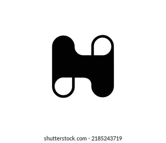 Diseño del logotipo de H arte vectorial signo negro y fondo