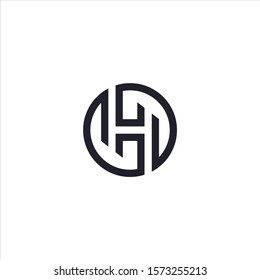 H logo design vector in a circle.