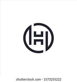 H logo design vector in a circle.
