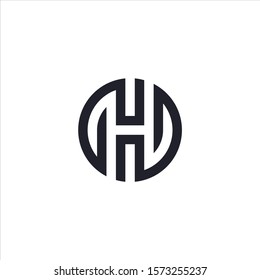 H logo design vector in a circle.