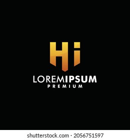 H I Logo Design Vektorgrafik