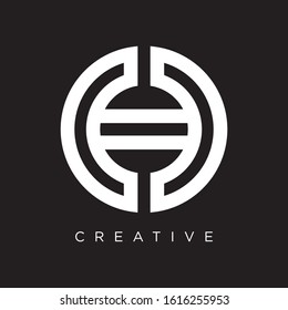 H logo design vector luxury simple modern circle