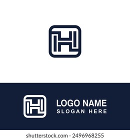 H logo for electronic business or others.